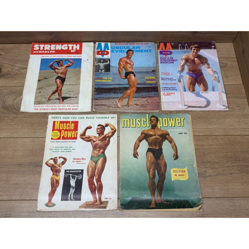 Vintage Body Building Magazines Muscular Development etc. 1953-1974 Lot of 5